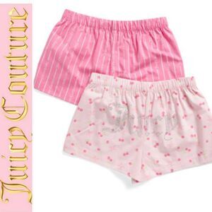 Juicy Couture 2-PK Signature Logo Striped & Cherry Boxer Shorts Set